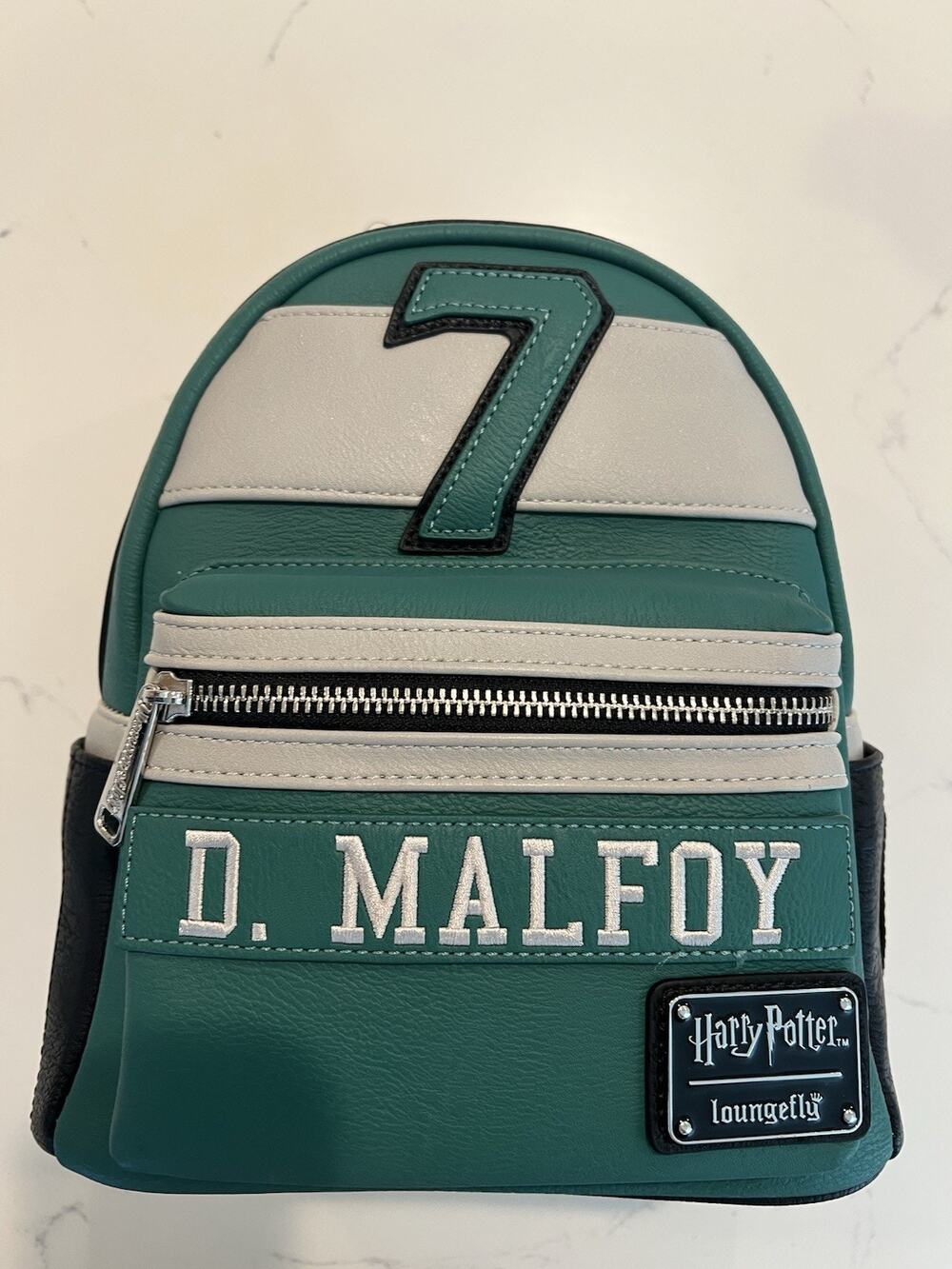 Loungefly Harry Potter Draco Malfoy #7 Slytherin Quidditch Green Backpack NWT